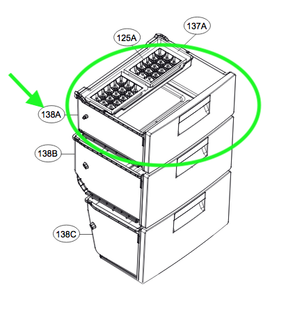 Ящик морозильної камери AJP75114702 холодильника LG для GA-B499 GA-E499 GA-M599 (верхній)