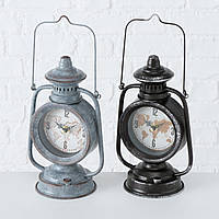 Оригинальные декоративные настольные интерьерные часы в гостиную Лампа металл микс высотой 25 см (1xAA 1.5V)
