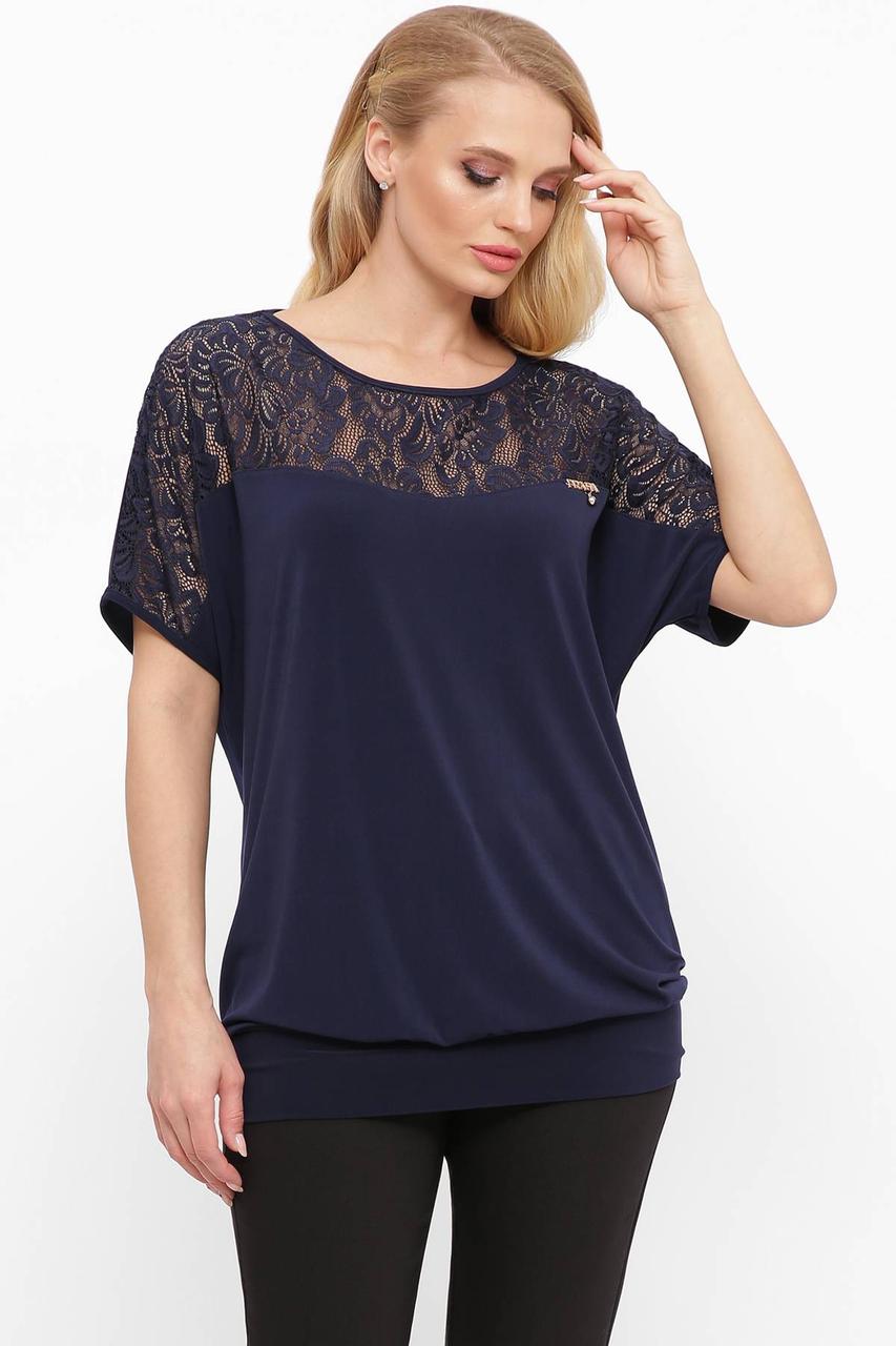 ✔️ Красива жіноча футболка з гіпюром великого розміру 52-62 розміру різні забарвлення, фото 1