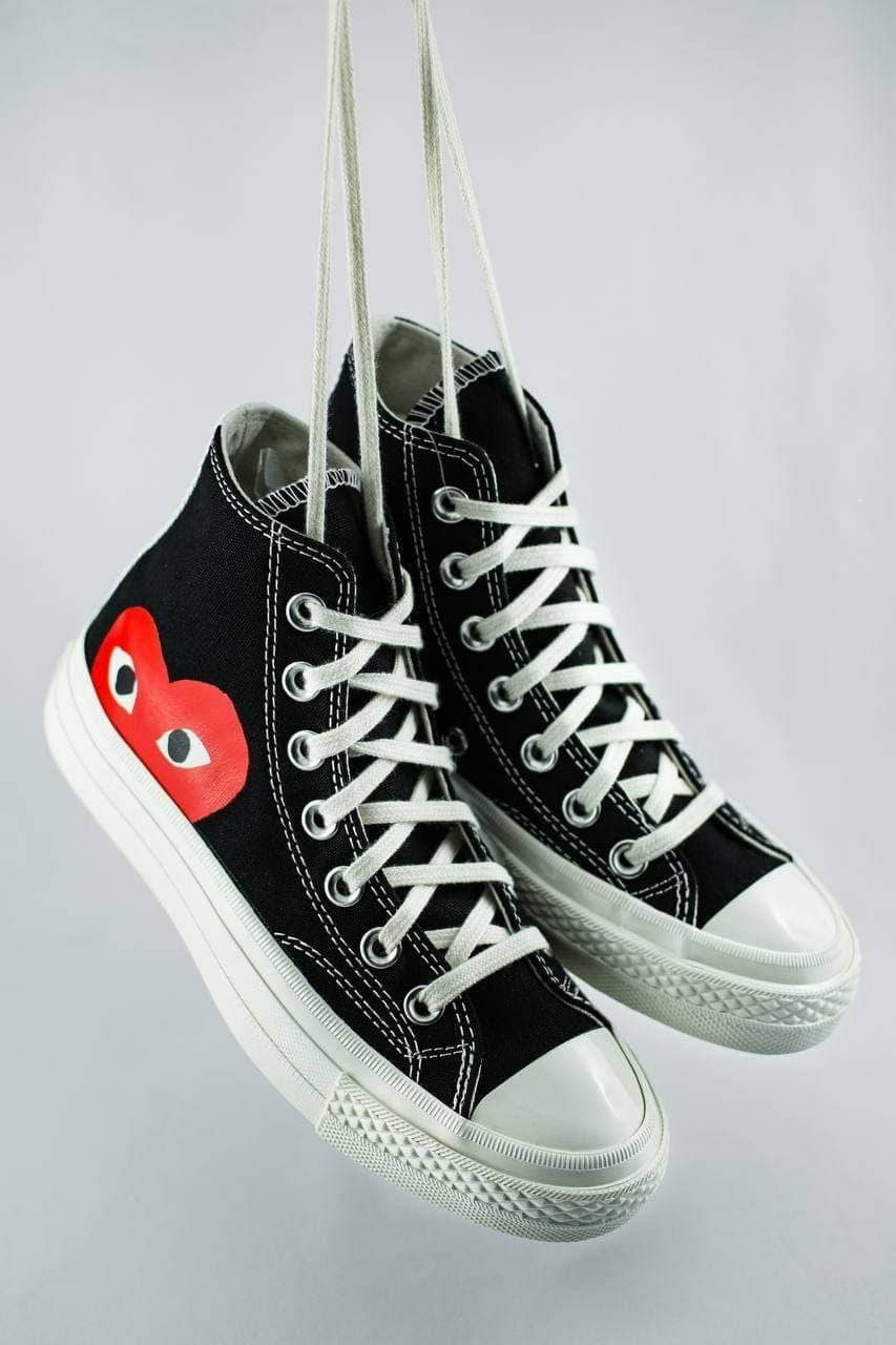 

Кеды женские Converse Comme Des Garcons x PLAY Black (высокие) 38, Черный