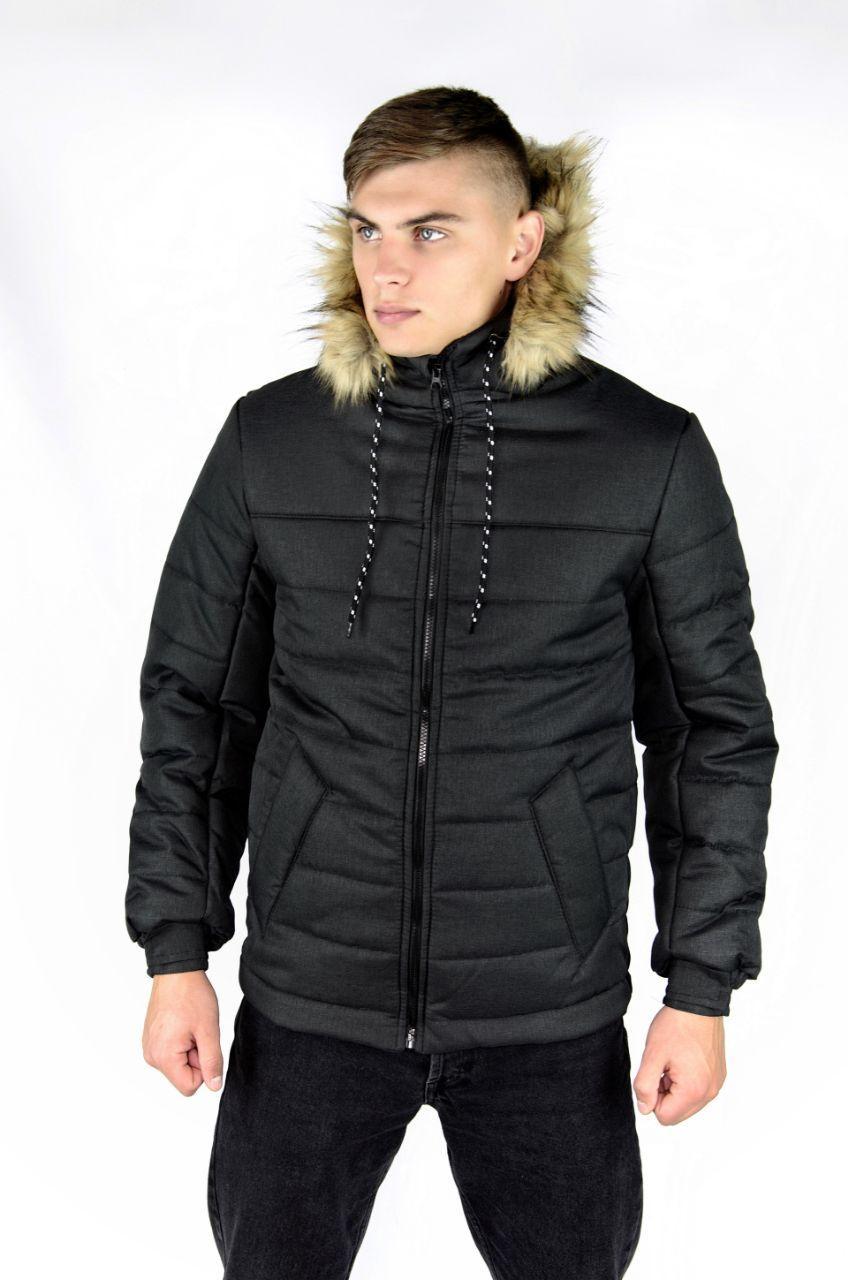 Куртка чоловіча зимова чорна "Аляска" + подарунок Рукавички, фото 1
