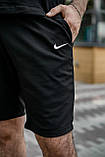 Костюм спортивний чоловічий Nike Футболка Поло чорне трикотажне+ Шорти чорні + Барсетка (Найк) річний, фото 11