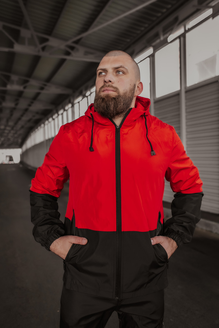 Чоловіча весняна куртка червоно-чорна  "SoftShell Lite", фото 1