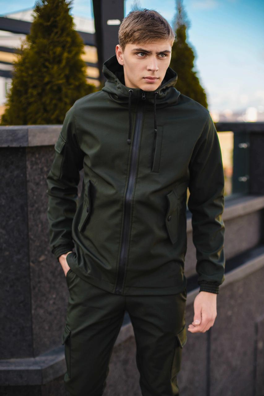 Чоловіча куртка Softshell хакі демісезонна ., фото 1