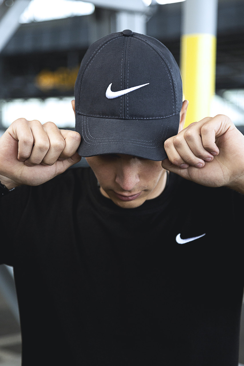 Кепка Nike чоловіча | жіноча найк сіра біле лого