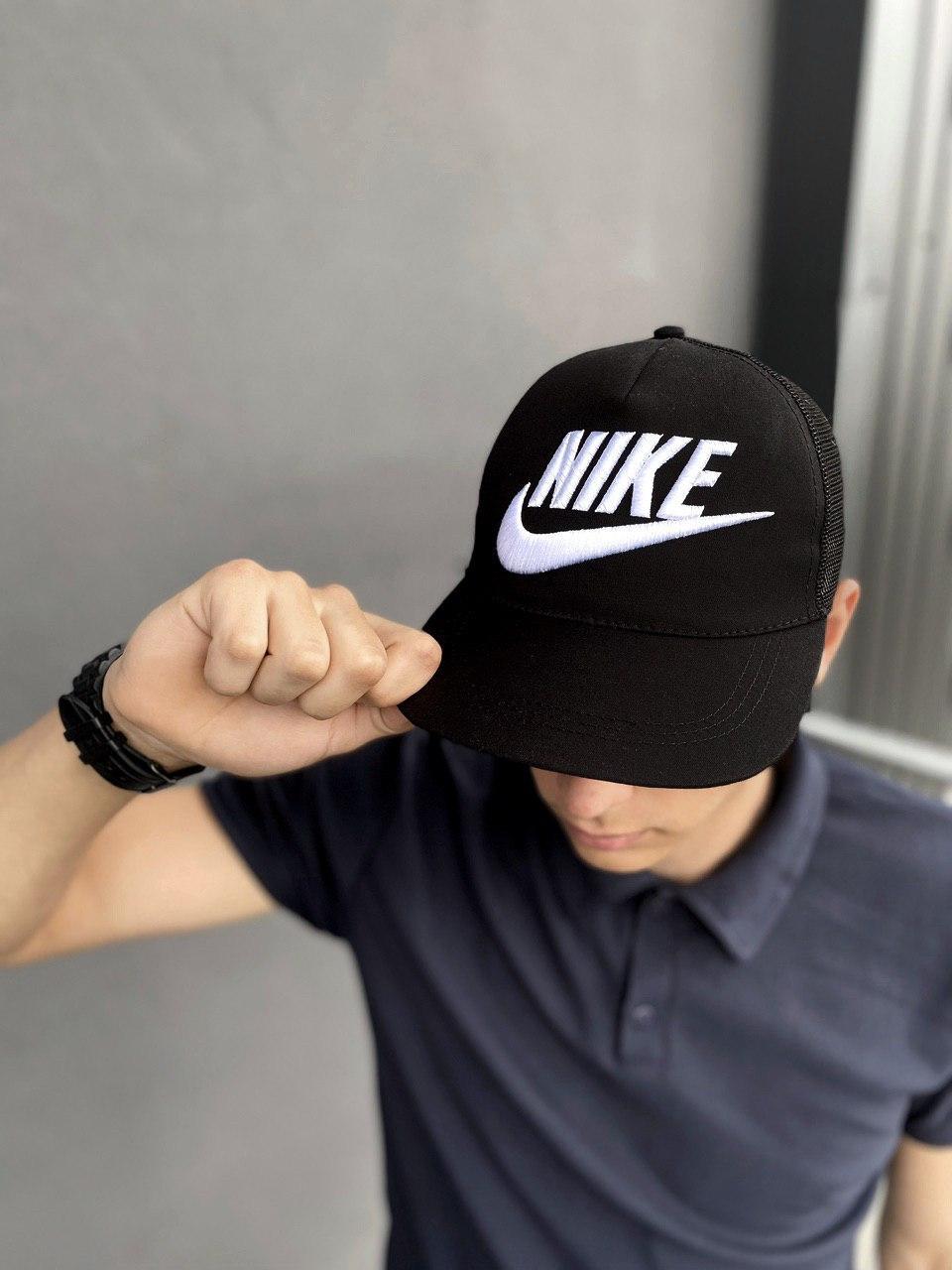 Кепка Nike чоловіча | жіноча найк чорна big white logo