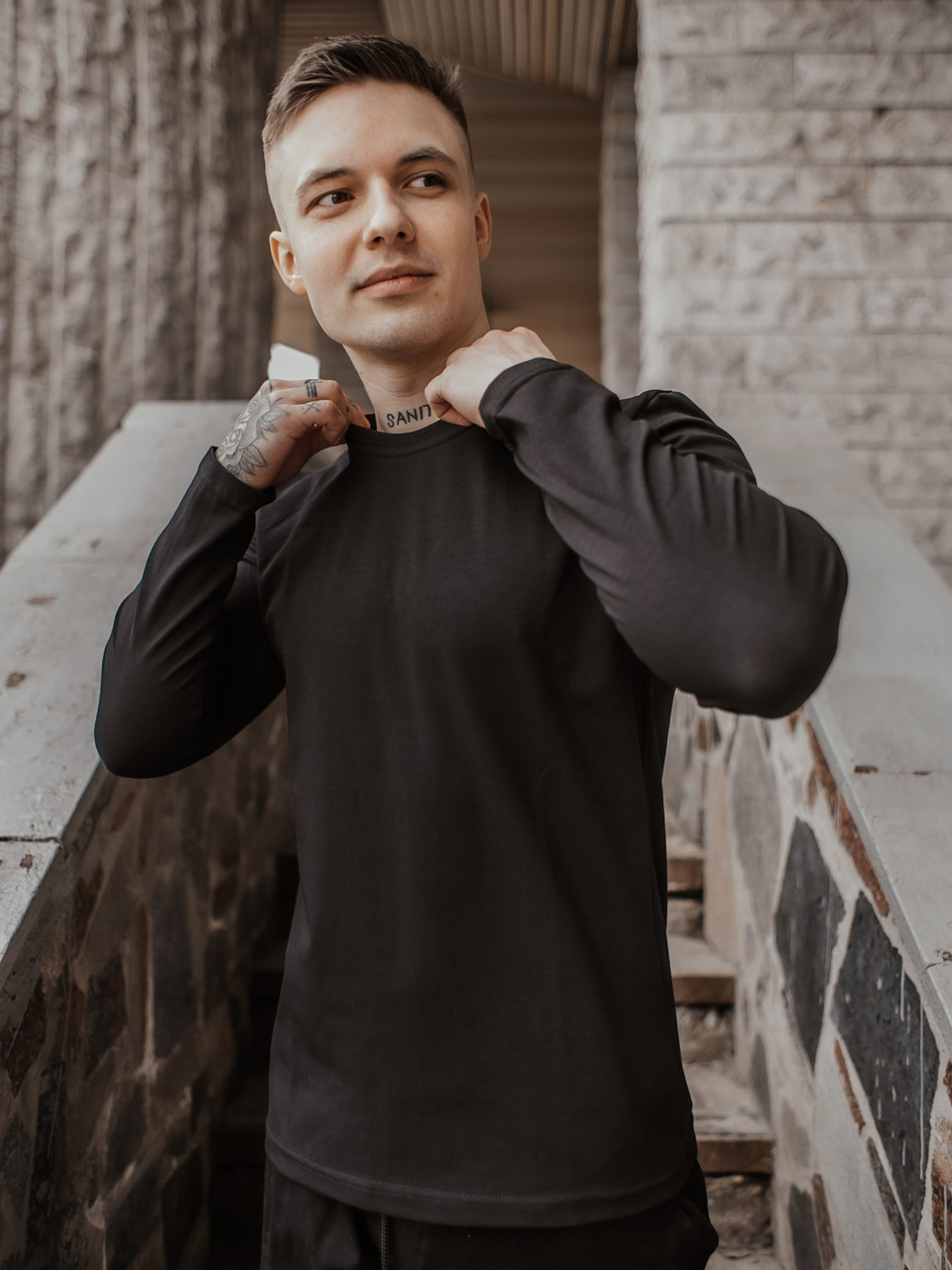 Лонгслив чоловічий Brand 'Pulse' чорний
