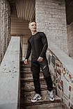 Лонгслив чоловічий  Brand 'Pulse' чорний, фото 3
