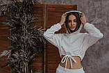 Худі Жіноче вкорочене Short  Brand молочне - біла кофта толстовка, фото 3
