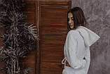 Худі Жіноче вкорочене Short  Brand молочне - біла кофта толстовка, фото 4