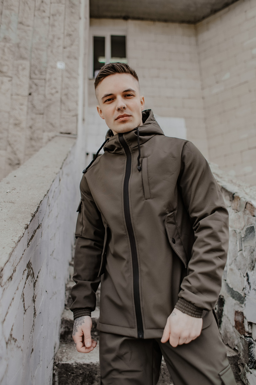 Куртка чоловіча весняна куртка "SoftShell Easy" хакі осіння