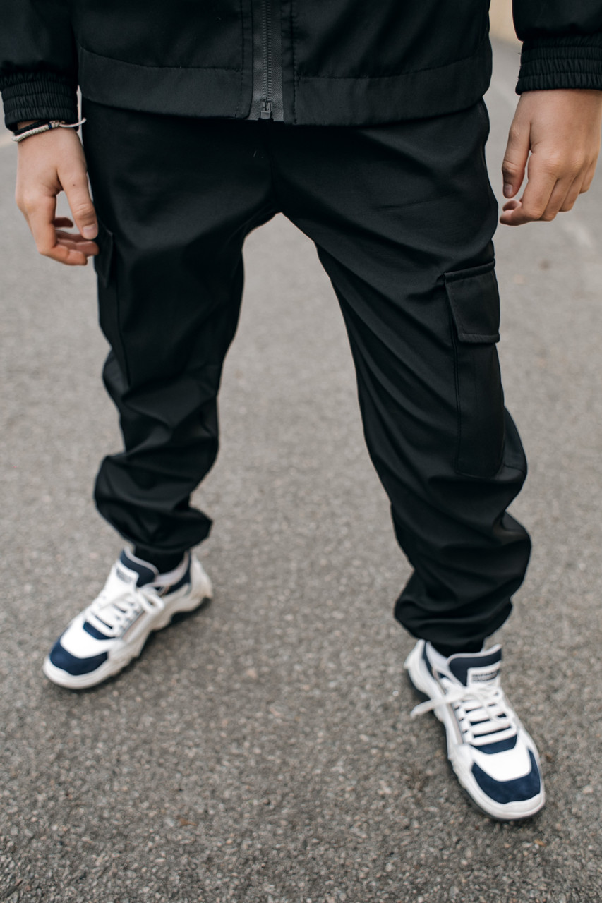 Штани спортивні для хлопчиків чорні демісезонні  Softshell Easy.Штани осінні | весняні | літні, фото 1