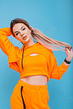 Худі Жіноче вкорочене 'Loop'  Brand помаранчеве кофта толстовка яскрава + ТОП, фото 3