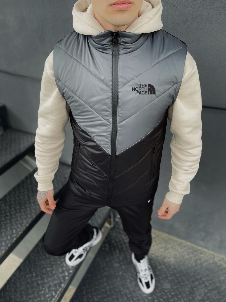 Жилетка чоловіча осіння весняна 'Clip' TNF сіра - чорна безрукавка the north face тнф
