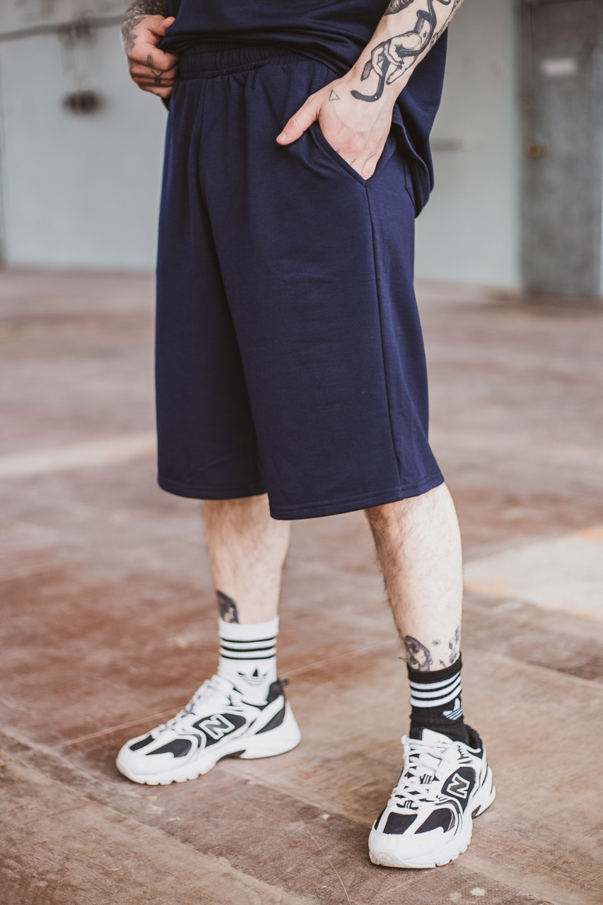 Шорти Чоловічі "Player" трикотажні сині літні спортивні легкі Oversize