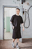 Футболка "Player" чорна + Шорти трикотажні чорні . Костюм Oversize літній чоловічий спортивний, фото 3