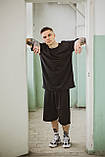 Футболка "Player" чорна + Шорти трикотажні чорні . Костюм Oversize літній чоловічий спортивний, фото 4