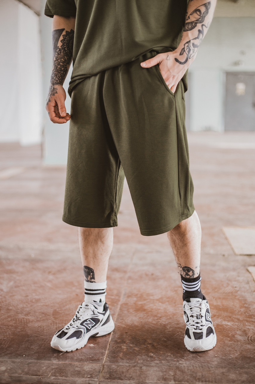 Шорти Чоловічі "Player" трикотажні хакі літні спортивні легкі Oversize