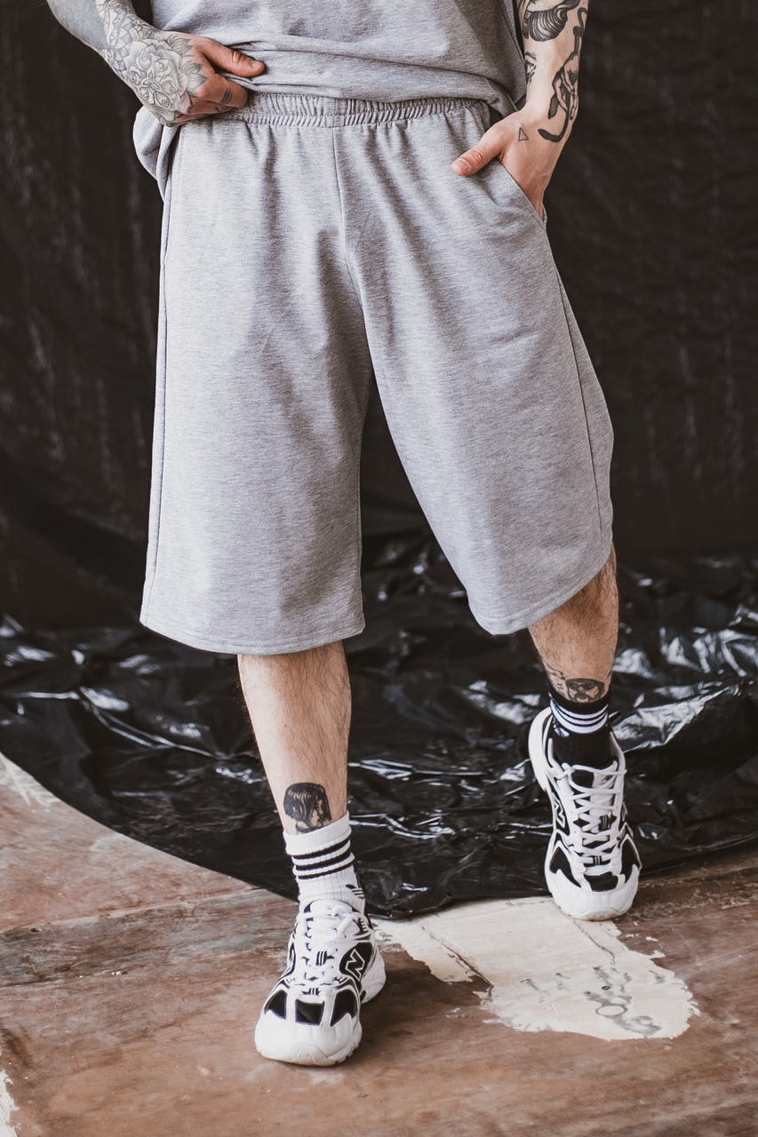 Шорти Чоловічі "Player" трикотажні сірі літні спортивні легкі Oversize