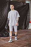 Футболка "Player" сіра + Шорти трикотажні сірі . Костюм Oversize літній чоловічий спортивний, фото 3