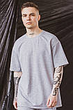Футболка "Player" сіра + Шорти трикотажні сірі . Костюм Oversize літній чоловічий спортивний, фото 7