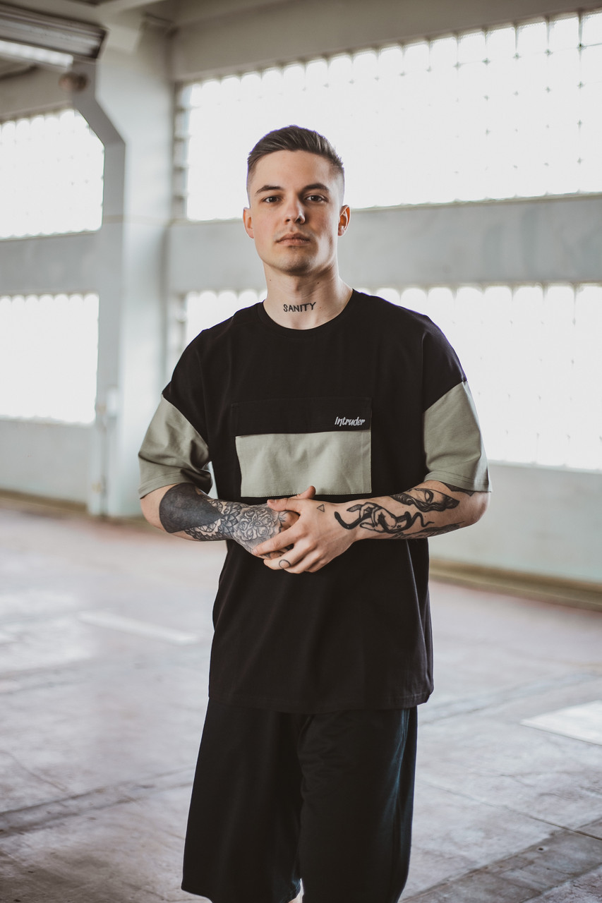 Футболка "Freedom" чорна олива + Шорти трикотажні чорні . Костюм Oversize літній чоловічий спортивний