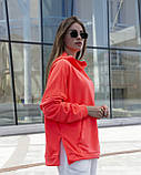 Худі Жіноче Oversize Slit  Brand коралове кофта толстовка помаранчева рожева, фото 4