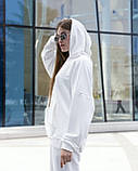 Худі Жіноче Oversize Slit  Brand молочне - біла кофта толстовка, фото 6
