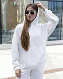 Худі Жіноче Oversize Slit  Brand молочне - біла кофта толстовка, фото 7