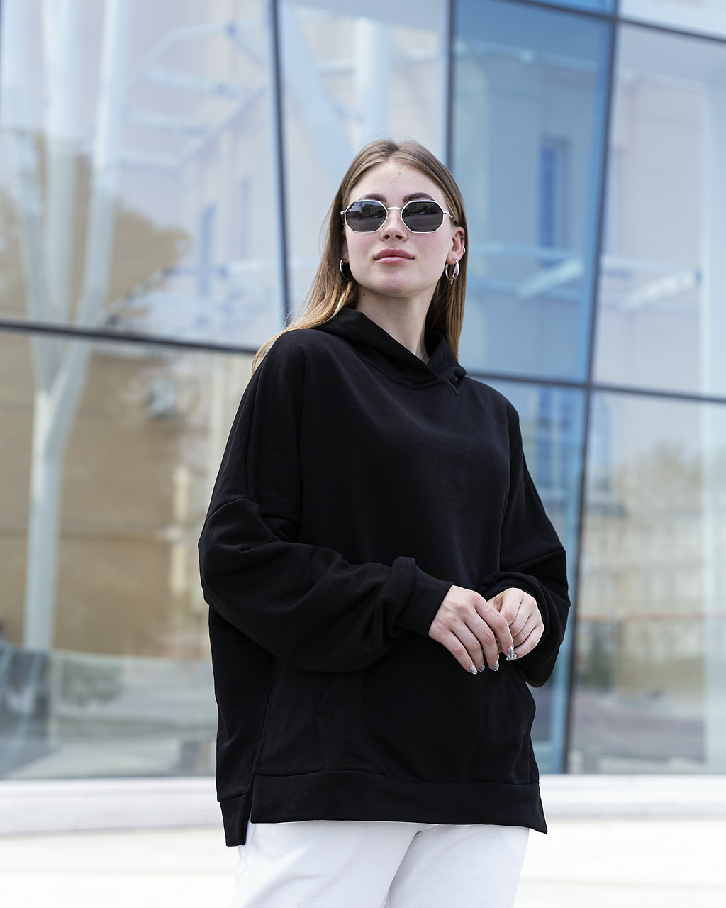Худі Жіноче Oversize Slit Brand чорне кофта чорна толстовка