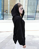 Худі Жіноче Oversize Slit  Brand чорне кофта чорна толстовка, фото 5