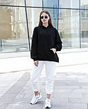 Худі Жіноче Oversize Slit  Brand чорне кофта чорна толстовка, фото 7