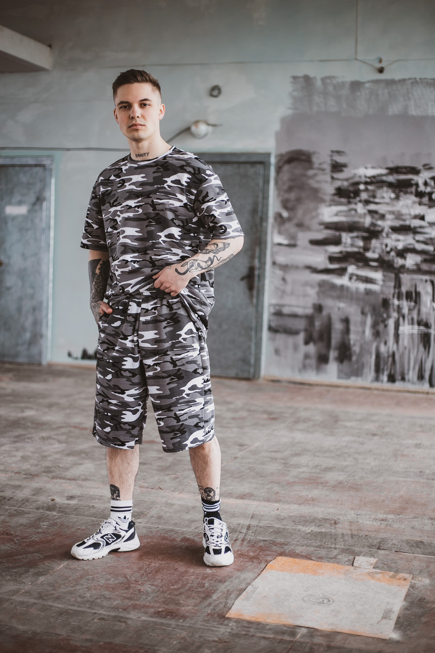 Футболка "Player" камуфляжна + Шорти трикотажні камуфляж . Костюм Oversize літній чоловічий спортивний