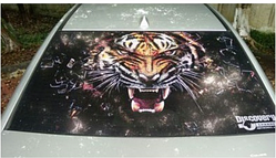 Символ 2022г Тигр. Наклейка на заднє скло автомобіля 3D 130cm*70cm