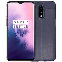 Силиконовая накладка C-KU Carbon Fiber Series Blue для смартфона OnePlus 7 противоударный бампер чехол Gold