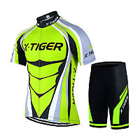 Костюм вело X-Тiger QT/T1616 Green XXL футболка с коротким рукавом + шорты велоодежда Gold