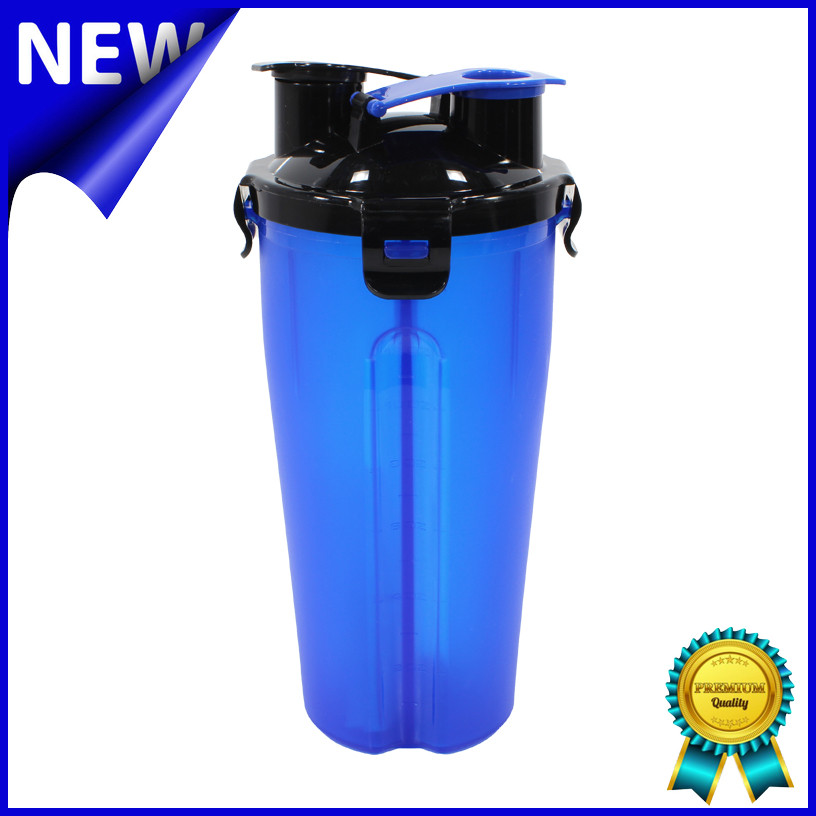 Бутылка для воды питания Lesko HC8007 Blue с двойными стенками 700ml для спортсменов с поилкой шейкер Gold - фото 1 - id-p1436643240