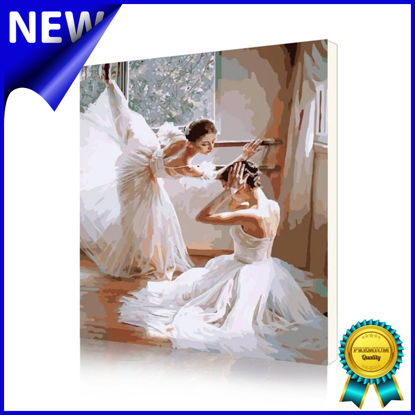 Картина по номерам Lesko DIY E195 "Балерины" 40-50см набор для творчества живопись Gold - фото 1 - id-p1436645544