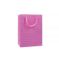 Подарочный пакет PPW PAPER Lesko ZD013 Pink Stripe Medium для подарков Gold