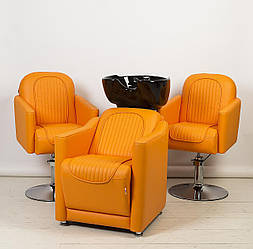 Стильний комплект перукарських меблів Vincent перукарська мийка та 2 крісла для перукарів в салон