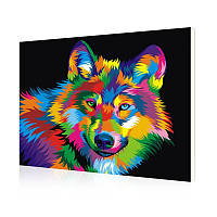 Картина по номерам Lesko DIY X2129 "Неоновый волк" 40-50см набор для творчества живопись Gold