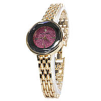 Кварцевые часы Pollock Jewel Red стрелочные круглые наручные модный аксессуар года Gold