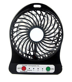 Ручний USB мінівентилятор Portable Fan Mini Чорний, фото 3