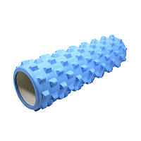 Массажный валик ролик Dobetters Rumble Roller Blue для йоги и фитнеса 45*15 см Gold