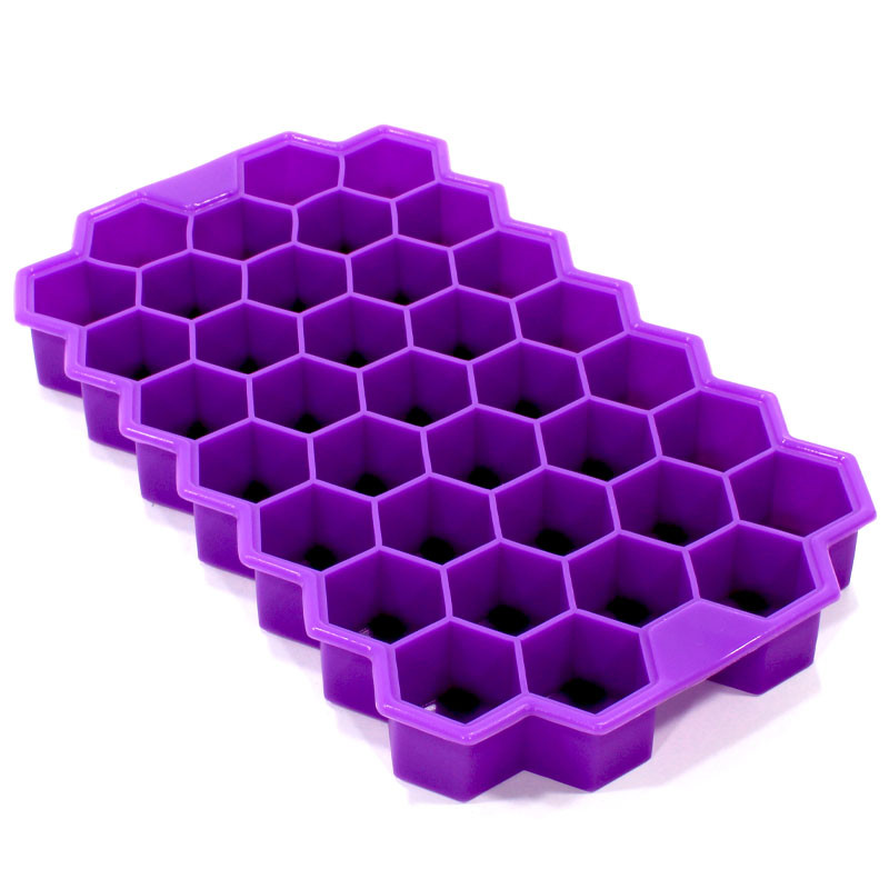 Силиконовая форма для льда CUMENSS Соты Purple емкость для хранения Gold - фото 2 - id-p1436648959