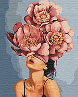 Картина по номерам Девушка в цветущих пионах Brushme 40 х 50 BS51368