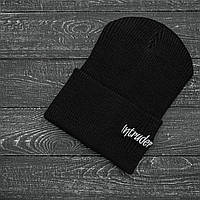 Мужская | Женская шапка черная, зимняя small logo