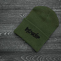 Мужская | Женская шапка хаки, зимняя big logo зеленая