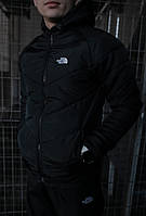 Куртка мужская весенняя / осенняя The North Face черная утепленная ТНФ TNF Демисезонная теплая ветровка