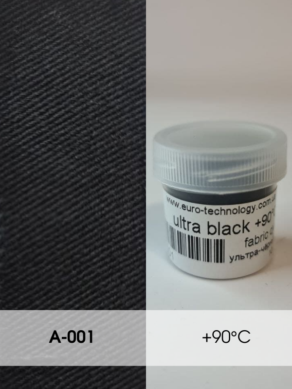 Ультра-чорна високотемпературна фарба-барвник для тканини, 15г
